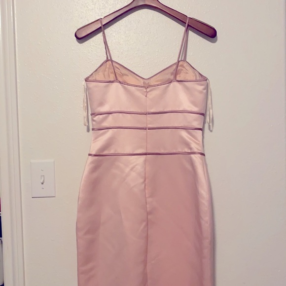Pink Spaghetti strapped dress with some purple stripes, - Picture 4 of 5